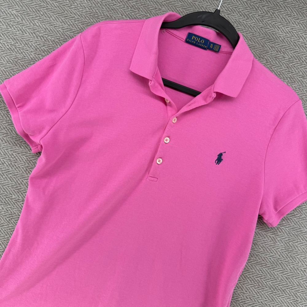 Polo Ralph Lauren Polo Shirt XL Pink Cotton Blend Short Sleeve Preppy Classic